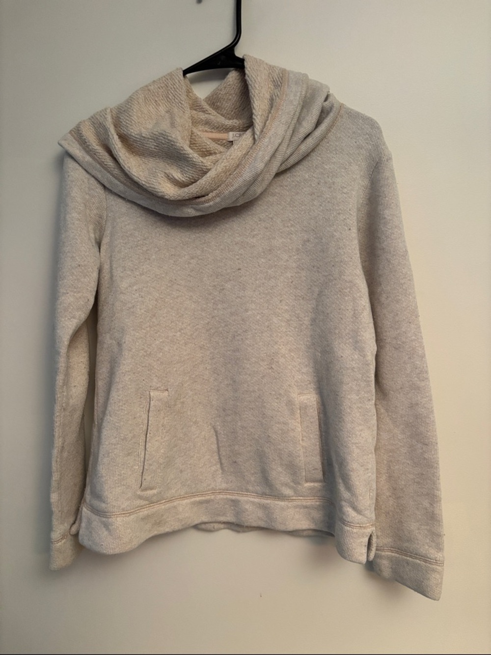 J. Crew Light Cream Cowl-Neck Pullover Sweater